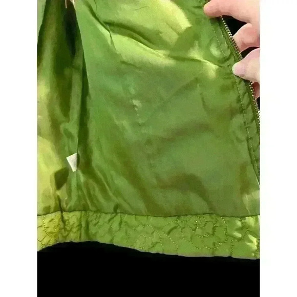 CJ Banks Womens M Vest Green Embroidered Woven Lined Metal Zipper Front Pockets - Picture 5 of 6